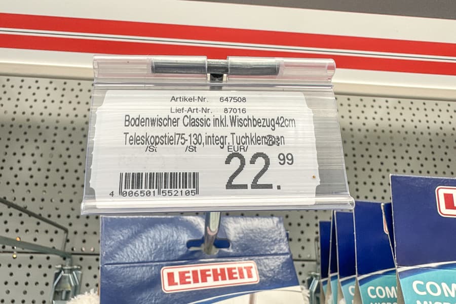 2 Bodenwischer mit integrierter Teleskopstange Leifheit Classic